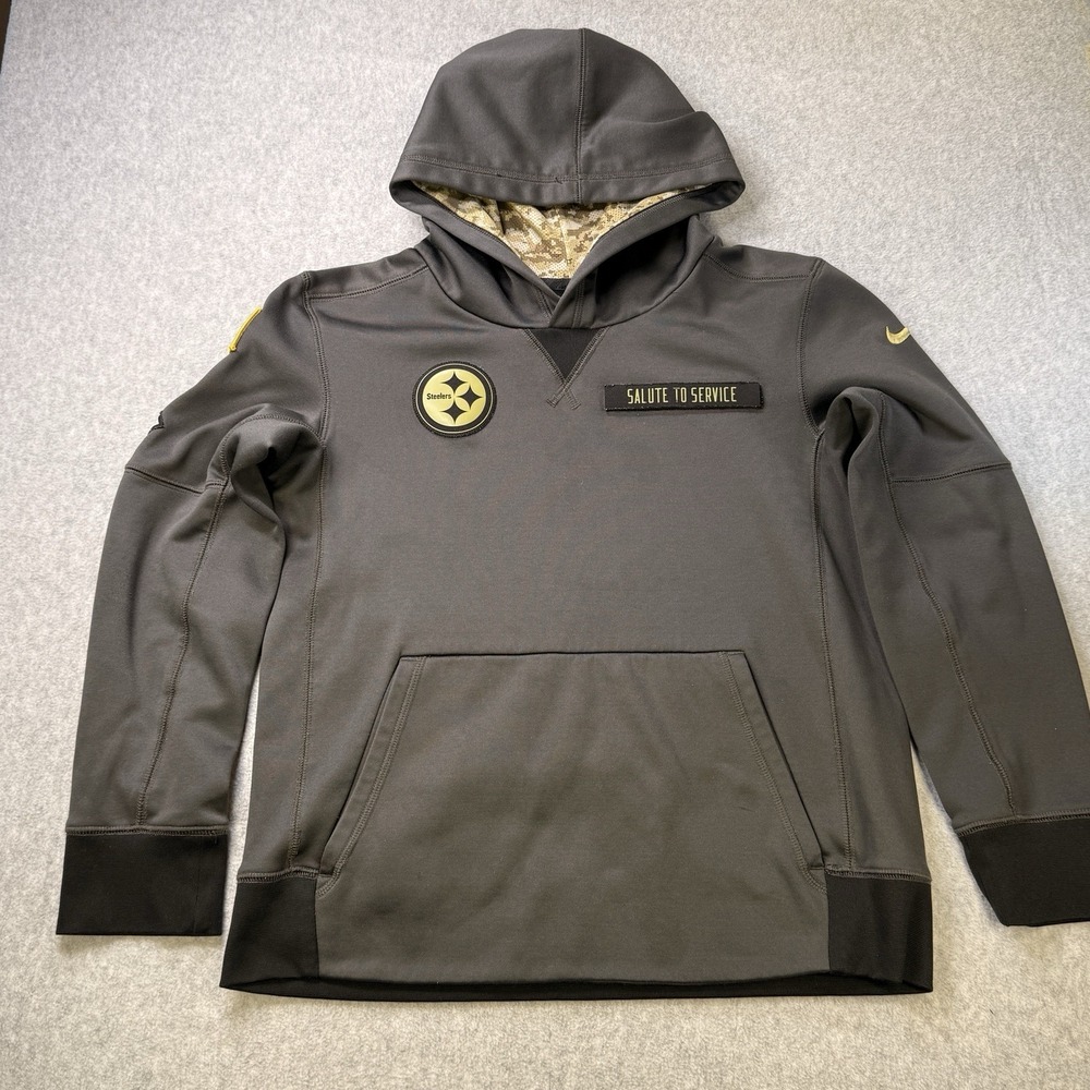 Nike NFL Steelers Youth Salute to Service Therma-Fit Hoodie Medium